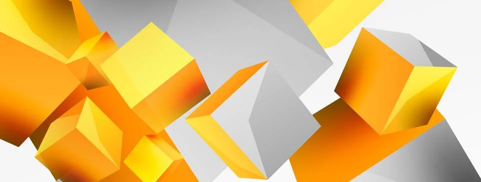 3d cubes vector abstract background. Composition of 3d square shaped basic 스톡 일러스트