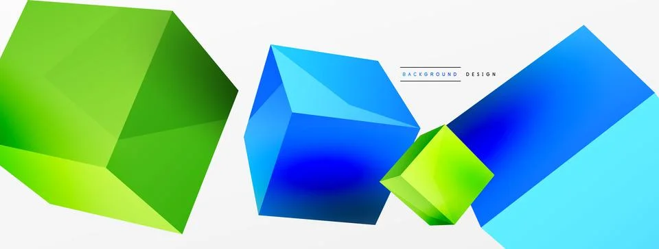 3d cubes vector abstract background. Composition of 3d square shaped basic Illustrazione stock