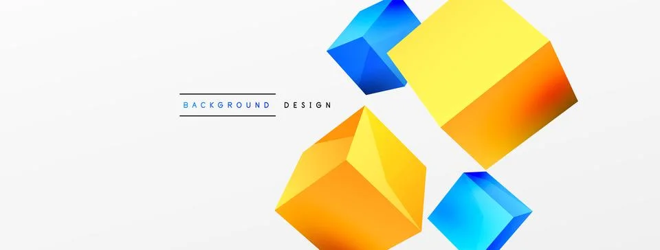3d cubes vector abstract background. Composition of 3d square shaped basic Stock Illustration