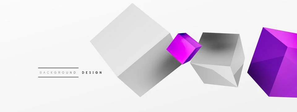 3d cubes vector abstract background. Composition of 3d square shaped basic Illustrazione stock