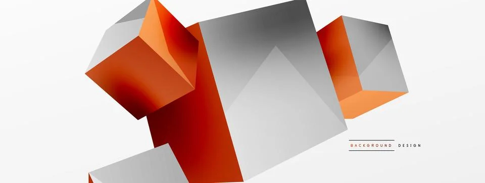 3d cubes vector abstract background. Composition of 3d square shaped basic Stock Illustration