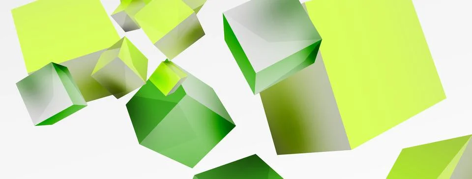 3d cubes vector abstract background. Composition of 3d square shaped basic Stock Illustration