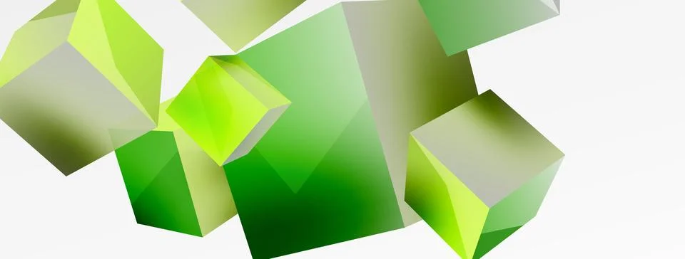 3d cubes vector abstract background. Composition of 3d square shaped basic Stock Illustration