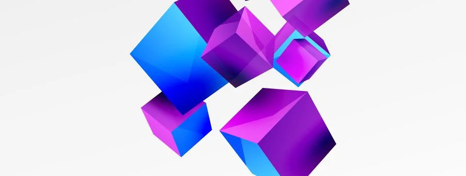 3d cubes vector abstract background. Composition of 3d square shaped basic 스톡 일러스트