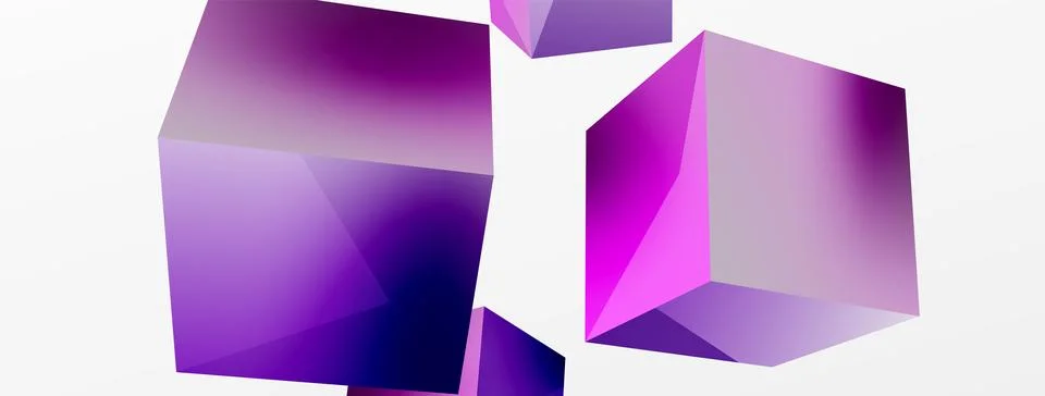 3d cubes vector abstract background. Composition of 3d square shaped basic Illustrazione stock