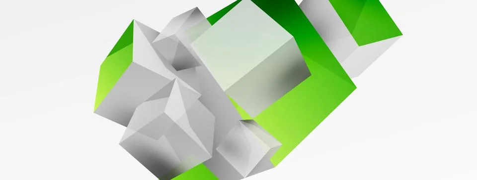 3d cubes vector abstract background. Composition of 3d square shaped basic 스톡 일러스트