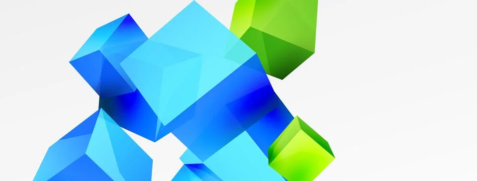 3d cubes vector abstract background. Composition of 3d square shaped basic 스톡 일러스트