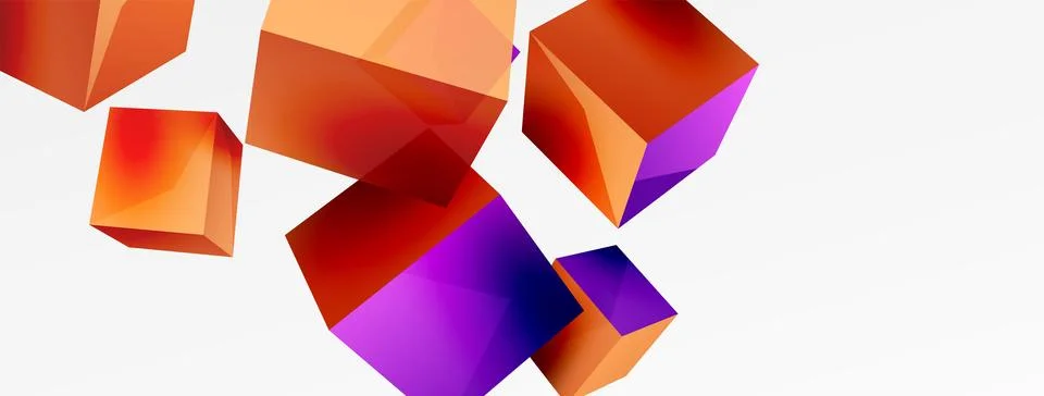 3d cubes vector abstract background. Composition of 3d square shaped basic 스톡 일러스트