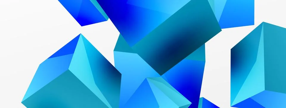 3d cubes vector abstract background. Composition of 3d square shaped basic Illustrazione stock