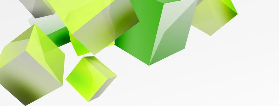 3d cubes vector abstract background. Composition of 3d square shaped basic Illustrazione stock