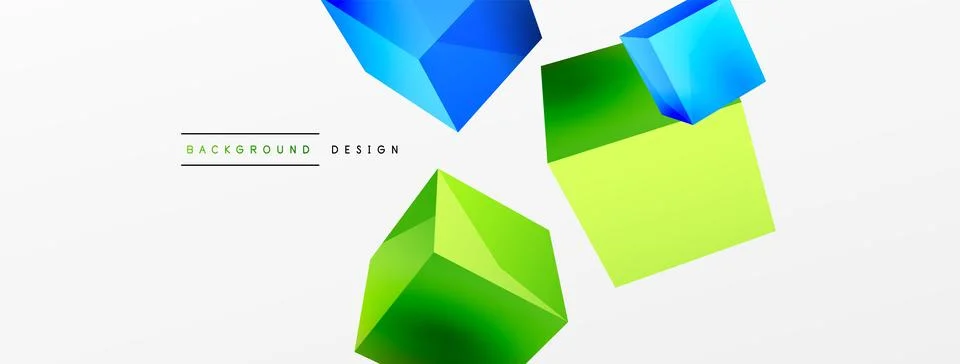 3d cubes vector abstract background. Composition of 3d square shaped basic Illustrazione stock