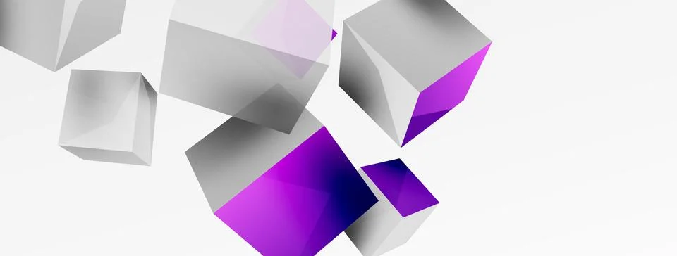 3d cubes vector abstract background. Composition of 3d square shaped basic Stock Illustration