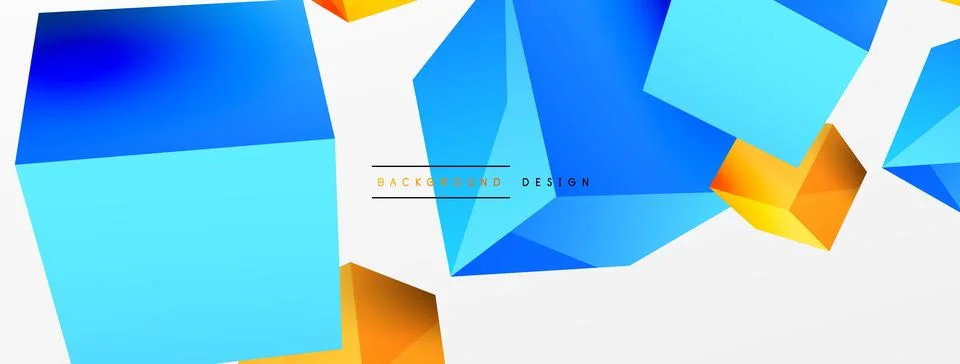 3d cubes vector abstract background. Composition of 3d square shaped basic Illustrazione stock