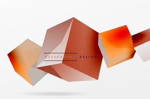 3d cubes vector abstract background. Composition of 3d square shaped basic Illustrazione stock