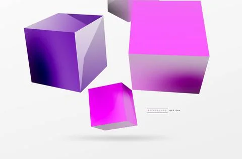 3d cubes vector abstract background. Composition of 3d square shaped basic 스톡 일러스트