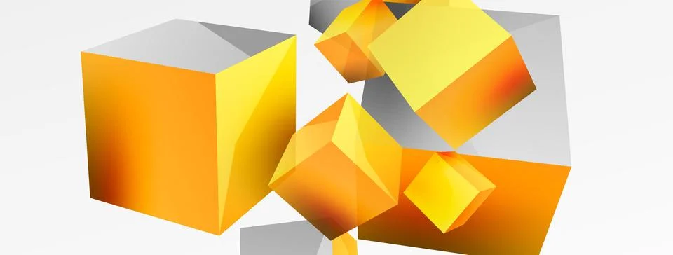 3d cubes vector abstract background. Composition of 3d square shaped basic Stock Illustration