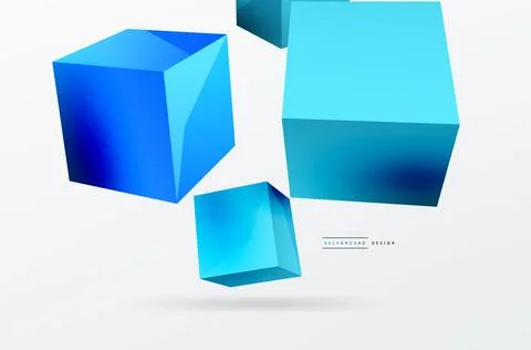 3d cubes vector abstract background. Composition of 3d square shaped basic 스톡 일러스트