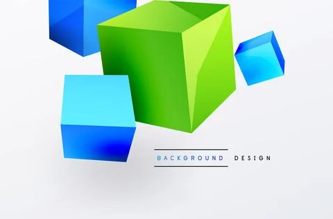 3d cubes vector abstract background. Composition of 3d square shaped basic Illustrazione stock