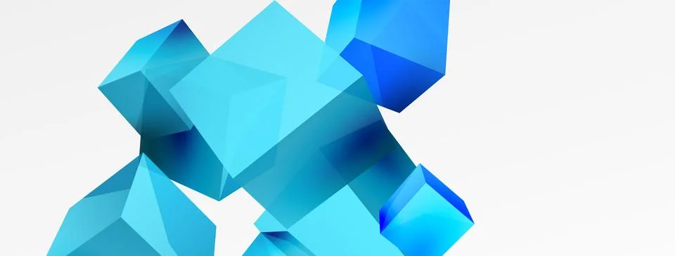 3d cubes vector abstract background. Composition of 3d square shaped basic Stock Illustration