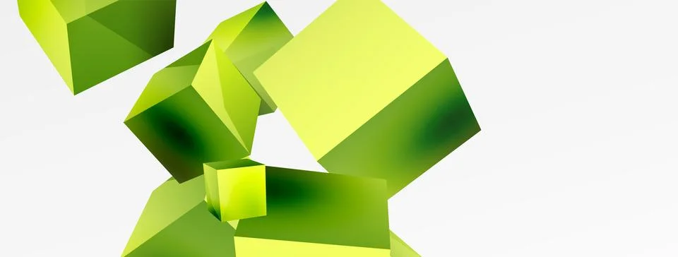 3d cubes vector abstract background. Composition of 3d square shaped basic 스톡 일러스트