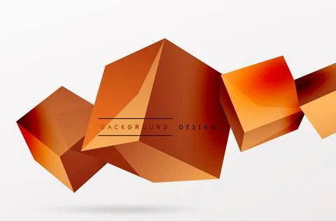 3d cubes vector abstract background. Composition of 3d square shaped basic Stock Illustration