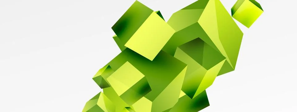 3d cubes vector abstract background. Composition of 3d square shaped basic Stock Illustration