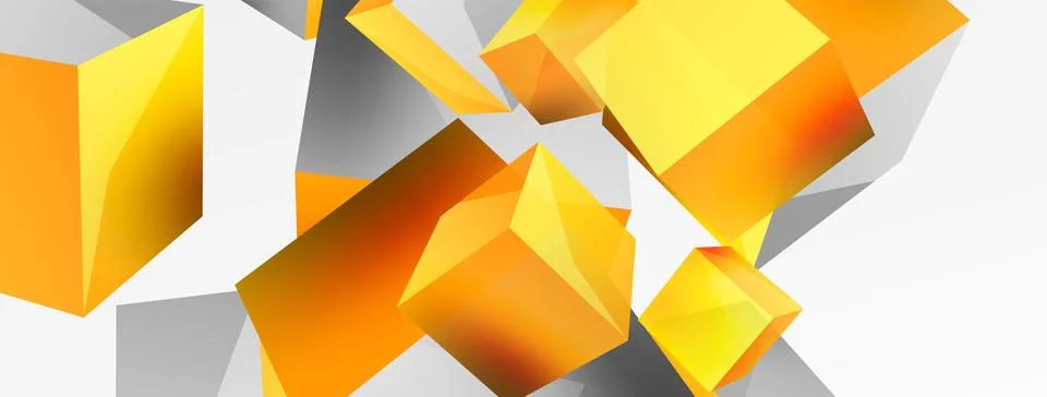 3d cubes vector abstract background. Composition of 3d square shaped basic Stock Illustration