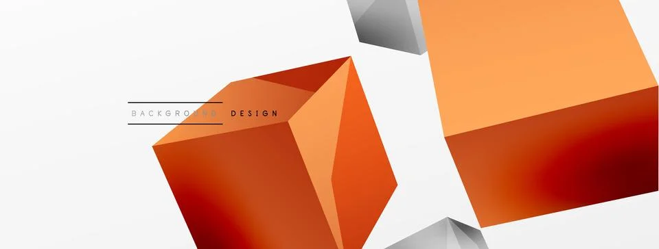 3d cubes vector abstract background. Composition of 3d square shaped basic Stock Illustration