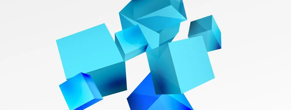 3d cubes vector abstract background. Composition of 3d square shaped basic Illustrazione stock