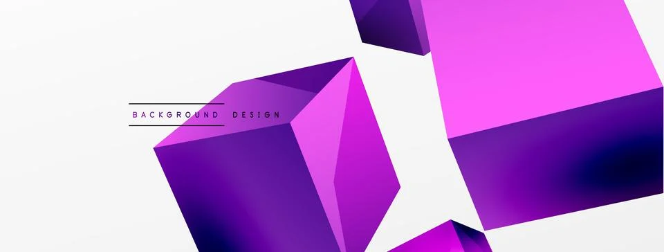 3d cubes vector abstract background. Composition of 3d square shaped basic Stock Illustration