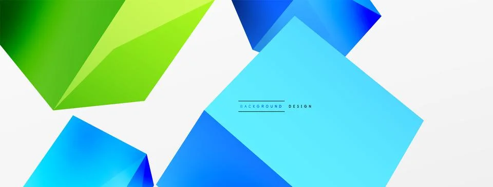 3d cubes vector abstract background. Composition of 3d square shaped basic Stock Illustration