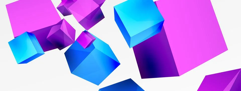 3d cubes vector abstract background. Composition of 3d square shaped basic 스톡 일러스트