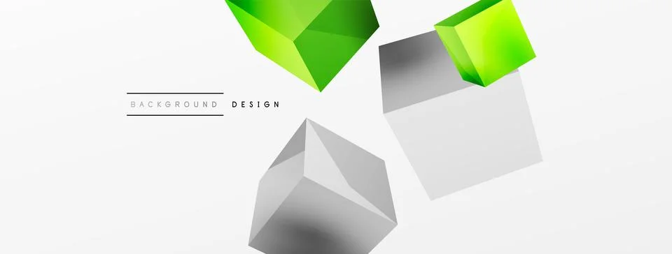 3d cubes vector abstract background. Composition of 3d square shaped basic Stock Illustration