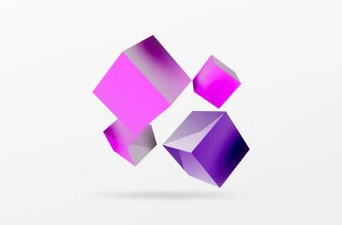 3d cubes vector abstract background. Composition of 3d square shaped basic イラスト素材