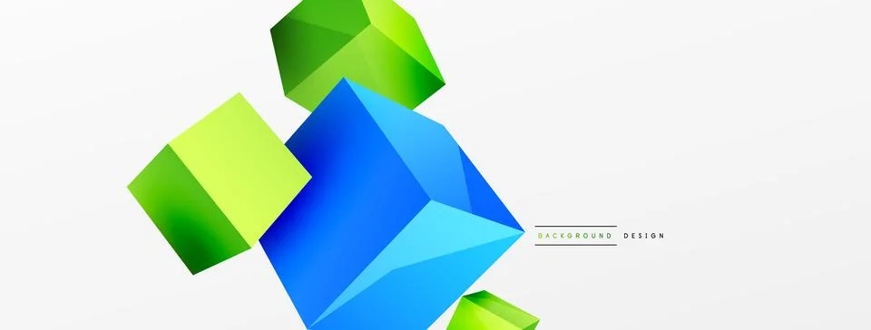 3d cubes vector abstract background. Composition of 3d square shaped basic 스톡 일러스트