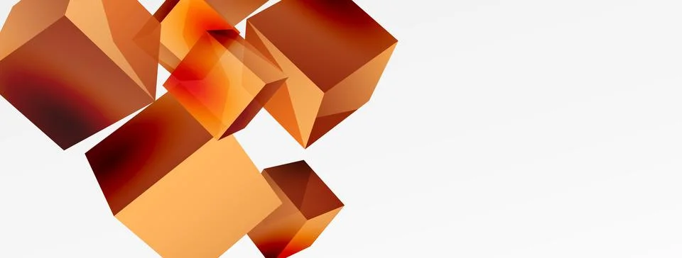 3d cubes vector abstract background. Composition of 3d square shaped basic Stock Illustration