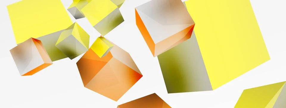 3d cubes vector abstract background. Composition of 3d square shaped basic Stock Illustration