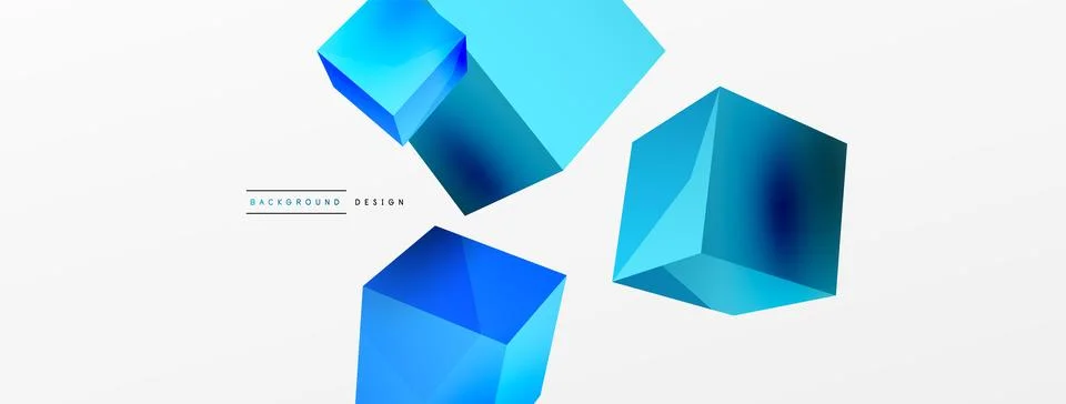 3d cubes vector abstract background. Composition of 3d square shaped basic Illustrazione stock