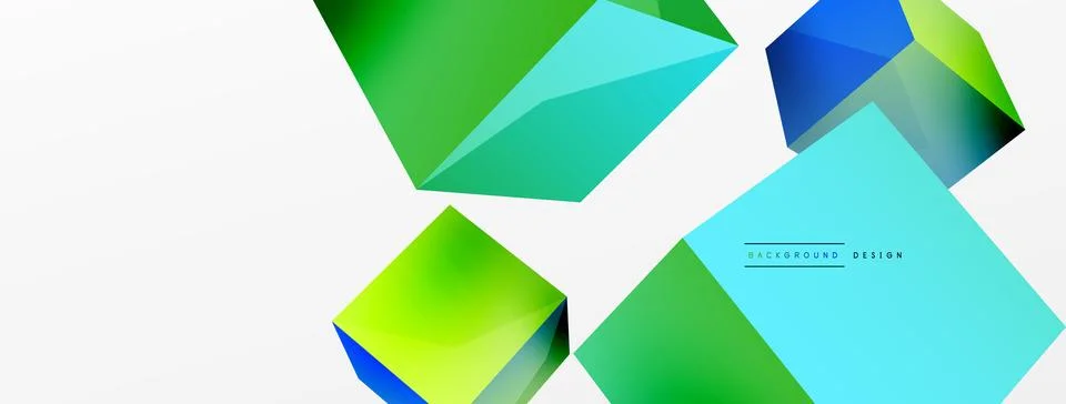 3d cubes vector abstract background. Composition of 3d square shaped basic Stock Illustration