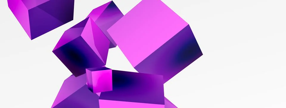 3d cubes vector abstract background. Composition of 3d square shaped basic Illustrazione stock