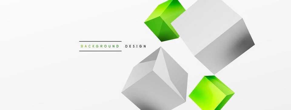3d cubes vector abstract background. Composition of 3d square shaped basic Stock Illustration