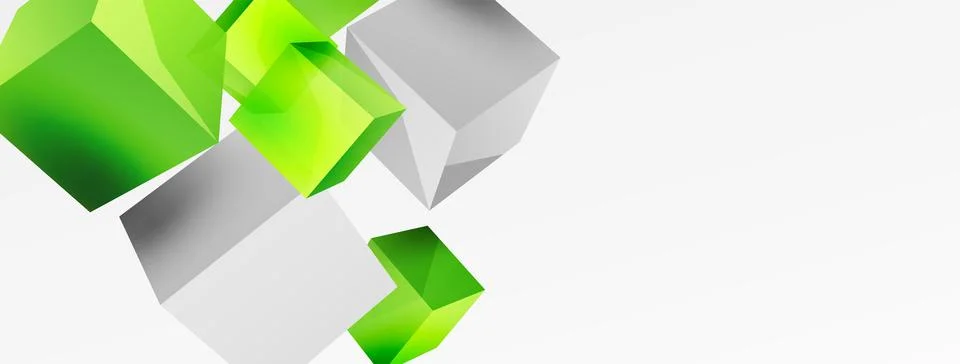 3d cubes vector abstract background. Composition of 3d square shaped basic Illustrazione stock