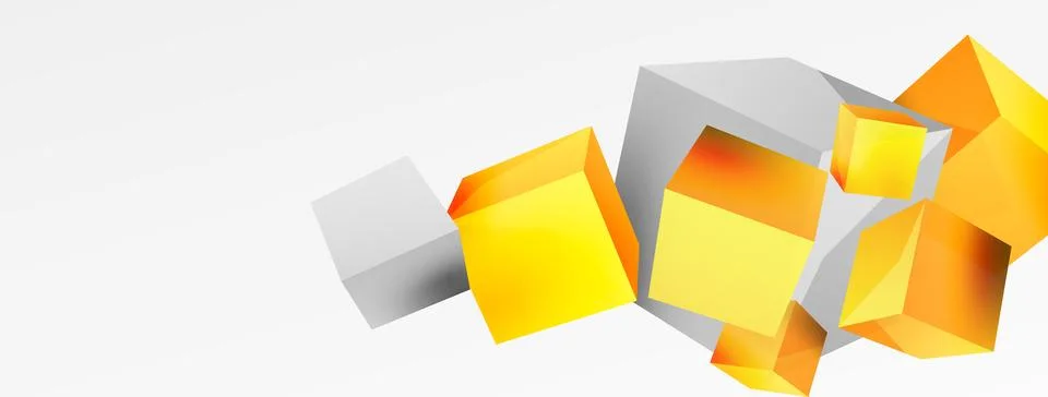 3d cubes vector abstract background. Composition of 3d square shaped basic 스톡 일러스트
