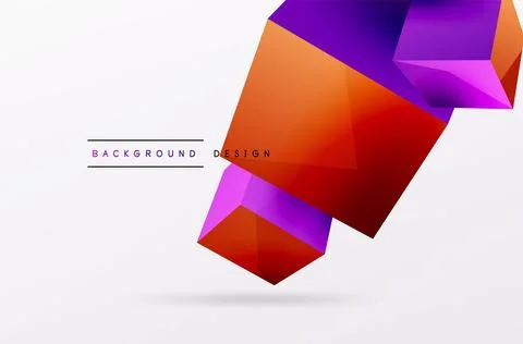 3d cubes vector abstract background. Composition of 3d square shaped basic Stock Illustration