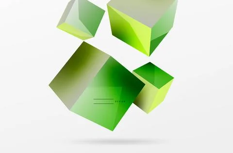 3d cubes vector abstract background. Composition of 3d square shaped basic 스톡 일러스트