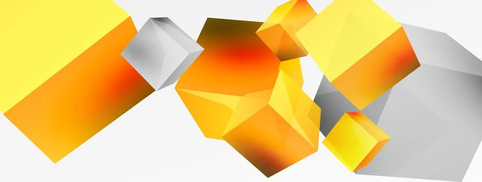 3d cubes vector abstract background. Composition of 3d square shaped basic Stock Illustration