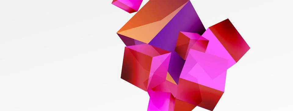 3d cubes vector abstract background. Composition of 3d square shaped basic イラスト素材