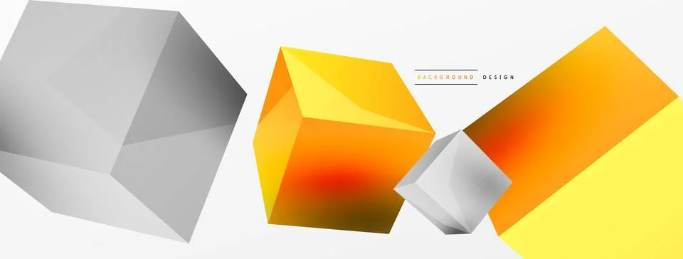 3d cubes vector abstract background. Composition of 3d square shaped basic Stock Illustration
