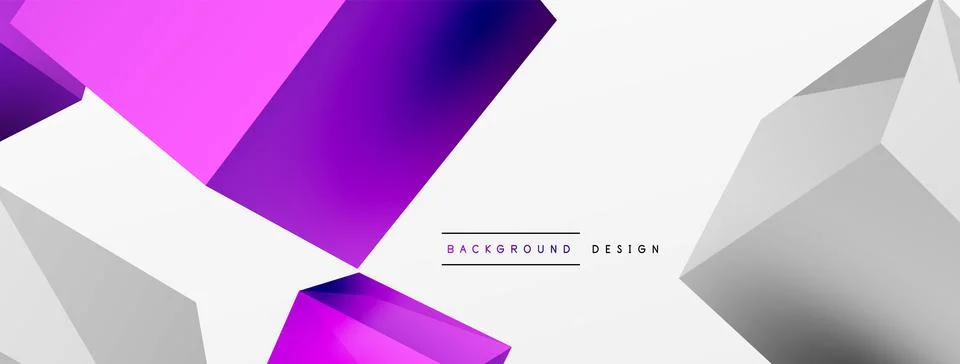 3d cubes vector abstract background. Composition of 3d square shaped basic Stock Illustration