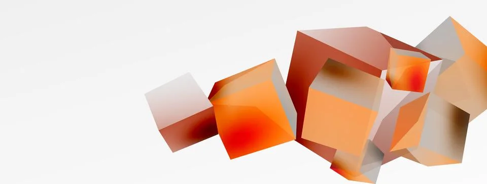 3d cubes vector abstract background. Composition of 3d square shaped basic Stock Illustration